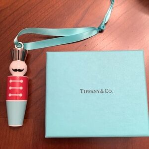 Authentic Tiffany & Co Christmas ornament with silver and porcelain new